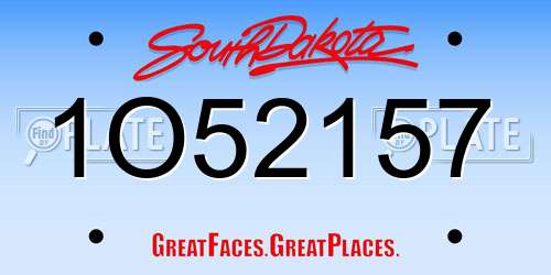 1O52157 South Dakota License Plate