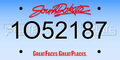 1O52187 South Dakota License Plate