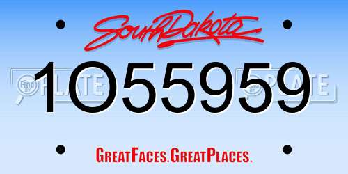 1O55959 South Dakota License Plate