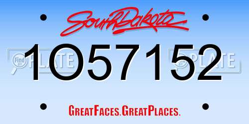 1O57152 South Dakota License Plate