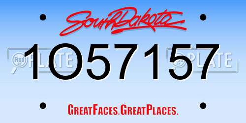 1O57157 South Dakota License Plate