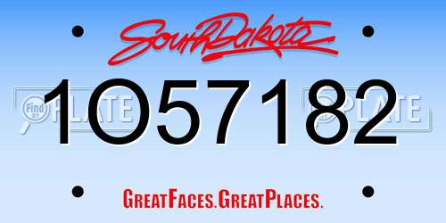 1O57182 South Dakota License Plate