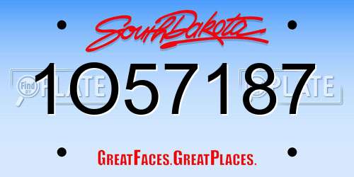 1O57187 South Dakota License Plate