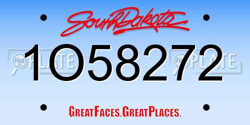 1O58272 South Dakota License Plate