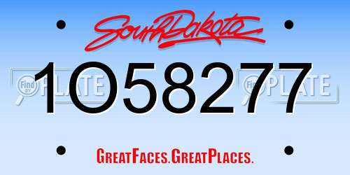 1O58277 South Dakota License Plate