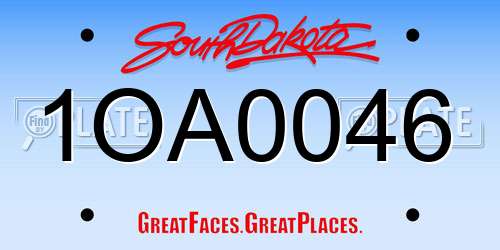 1OA0046 South Dakota License Plate