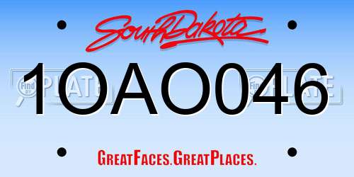 1OAO046 South Dakota License Plate