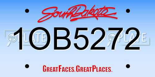 1OB5272 South Dakota License Plate