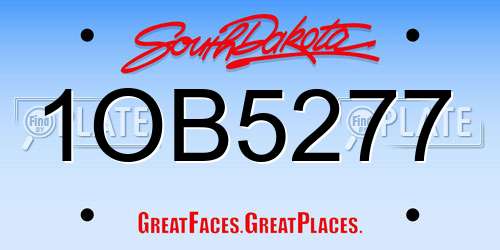 1OB5277 South Dakota License Plate