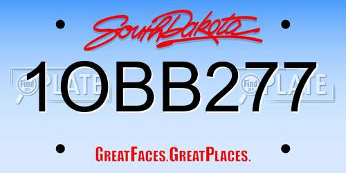 1OBB277 South Dakota License Plate