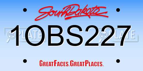 1OBS227 South Dakota License Plate