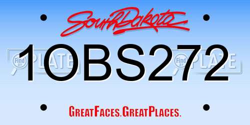 1OBS272 South Dakota License Plate
