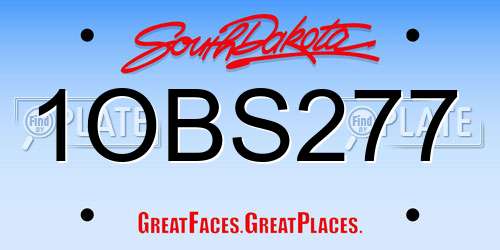 1OBS277 South Dakota License Plate