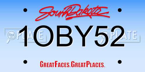 1OBY52 South Dakota License Plate