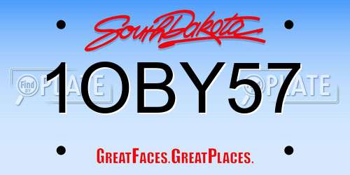 1OBY57 South Dakota License Plate