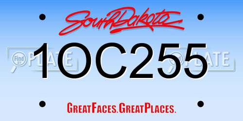 1OC255 South Dakota License Plate