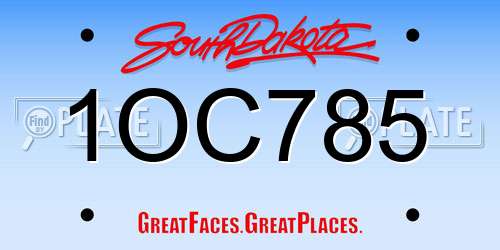 1OC785 South Dakota License Plate