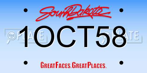 1OCT58 South Dakota License Plate