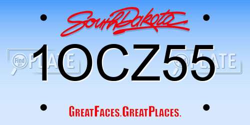 1OCZ55 South Dakota License Plate