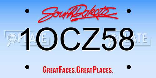 1OCZ58 South Dakota License Plate