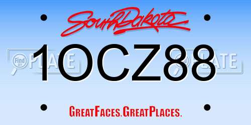 1OCZ88 South Dakota License Plate