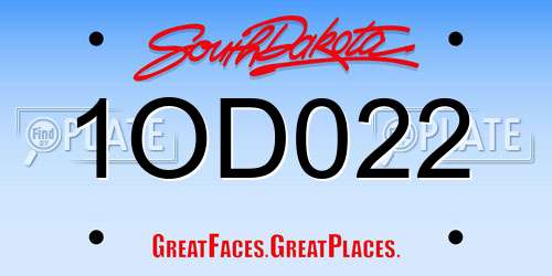 1OD022 South Dakota License Plate