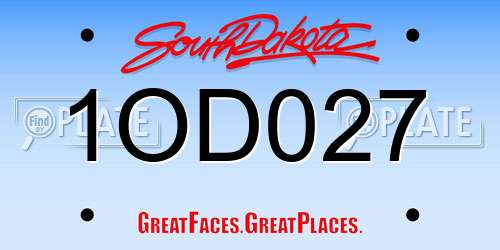 1OD027 South Dakota License Plate