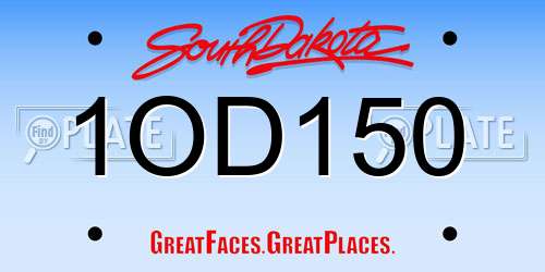 1OD150 South Dakota License Plate