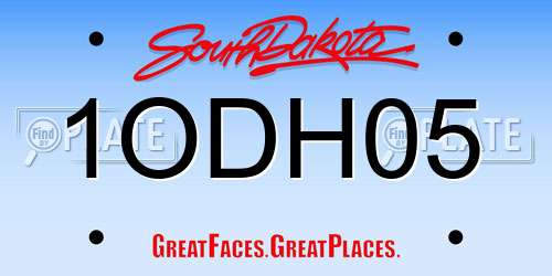 1ODH05 South Dakota License Plate