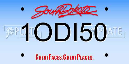 1ODI50 South Dakota License Plate
