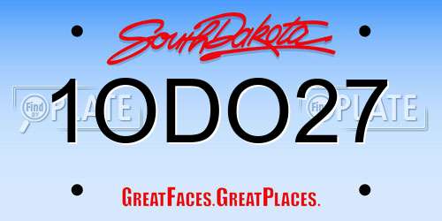 1ODO27 South Dakota License Plate