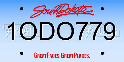 1ODO779 South Dakota License Plate