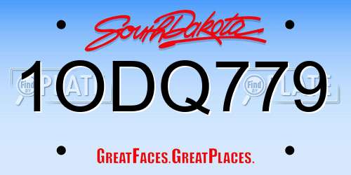 1ODQ779 South Dakota License Plate