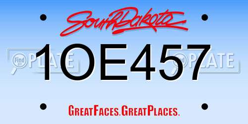 1OE457 South Dakota License Plate