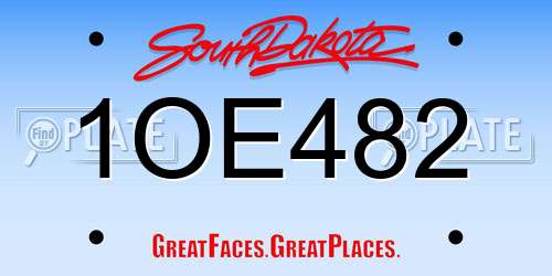 1OE482 South Dakota License Plate