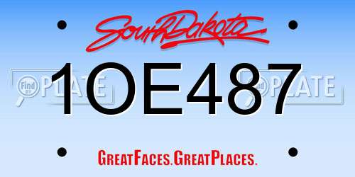 1OE487 South Dakota License Plate