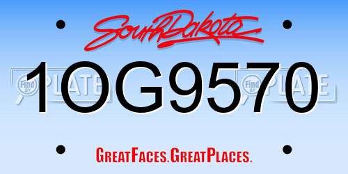 1OG9570 South Dakota License Plate