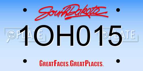 1OH015 South Dakota License Plate