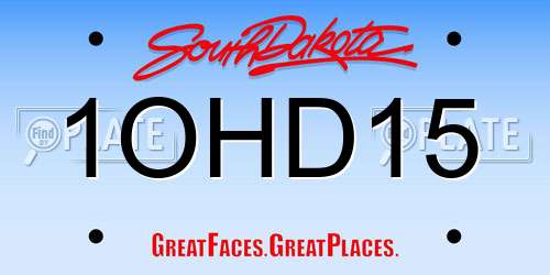 1OHD15 South Dakota License Plate