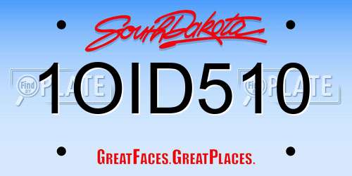 1OID510 South Dakota License Plate