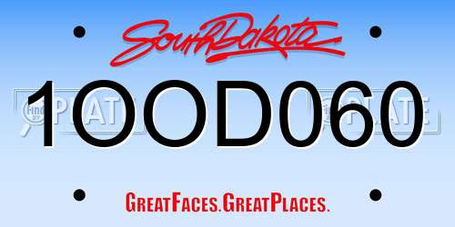 1OOD060 South Dakota License Plate