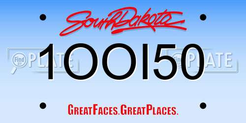 1OOI50 South Dakota License Plate