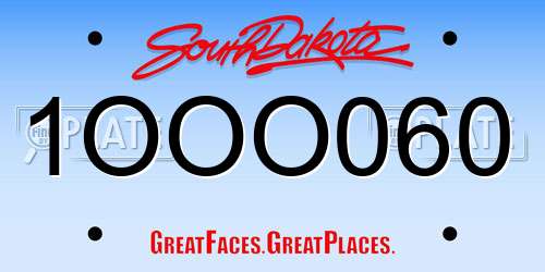 1OOO060 South Dakota License Plate