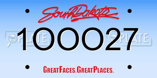 1OOO27 South Dakota License Plate