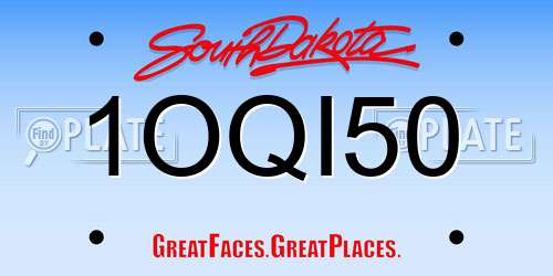 1OQI50 South Dakota License Plate