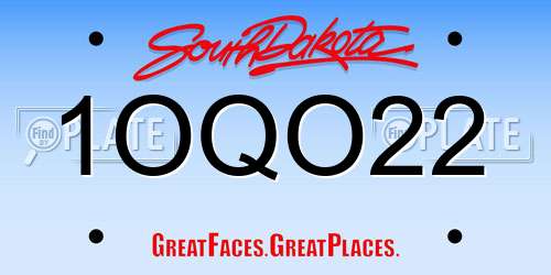 1OQO22 South Dakota License Plate
