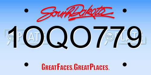 1OQO779 South Dakota License Plate