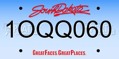 1OQQ060 South Dakota License Plate