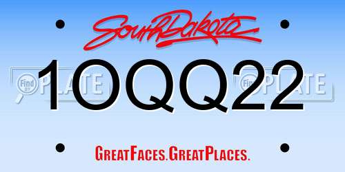 1OQQ22 South Dakota License Plate