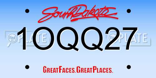 1OQQ27 South Dakota License Plate